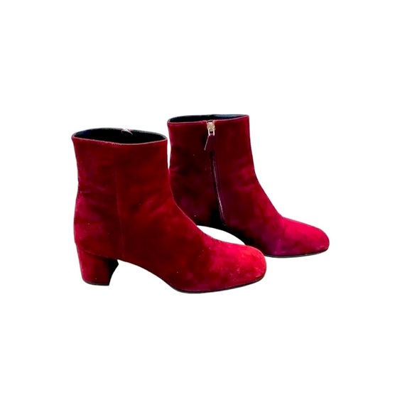 ❤️Prada Granato Burgundy Suede Heeled Boots❤️ - Picture 3 of 9